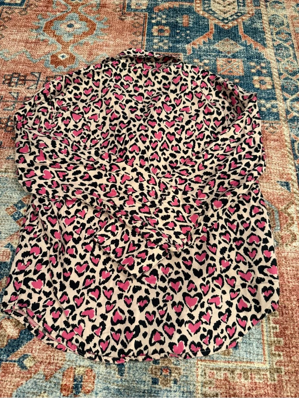 Victoria's Secret Pink & Black Heart Leopard Lounge Pants